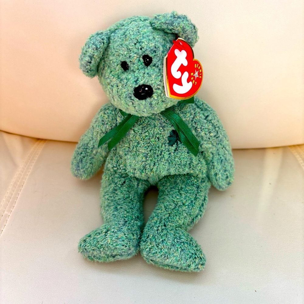 2000 Ty Beanie Baby Original Shamrock The Bear Stuffed Plush W/Tags Vintage